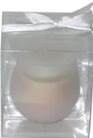 Apricot candle in frosted miniature jar, boxed