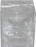 White candle in miniature martini glass, boxed