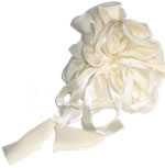Drawstring cake bag with embroidered silver bells 
