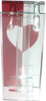 Glass vase with red mirrored heart 