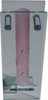 Glass vase with pink hearts 