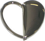 Metal half-filled heart key holder, in gift box 
