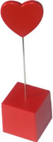 Red heart shaped place card/ photo holder 
