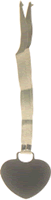 Metal heart-shaped book mark with ribbon, boxed