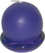 Set of 4 �dark to light� purple candles in matching glass