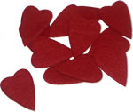 Red �elongated� heart-shaped felt confetti