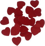 Red traditional heart shaped felt confetti
