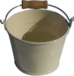 Miniature pail with wooden handle 