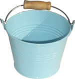 Miniature pail with wooden handle blue 2905