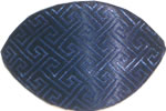 Large Beanstalk Pod navy patterned silk