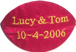 Large Beanstalk Pod crimson with custom embroidery 