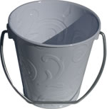 Miniature pail with pattern white