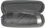 Black 5-section umbrella in black zip case 