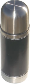 350ml vacuum flask black leather