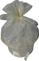 Medium round organza box bag cream
