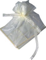 Small rectangular organza box bag cream