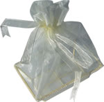 Medium rectangular organza box bag cream