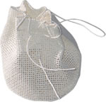 Round base gauze tie-bag white