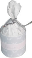 Small candle in paper wrap grey