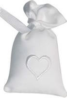 Small scent bag with heart white