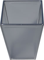 PVC square open pot white