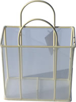 Square organza basket cream