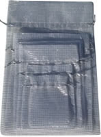 Organza tie-bag silver patterned size D