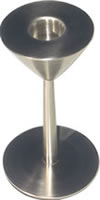 Conical metal candle holder on stand