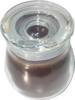 Candle in miniature glass jar with lid brown 