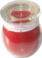 Candle in 15oz glass jar with lid red 