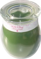 Candle in 15oz glass jar with lid green 